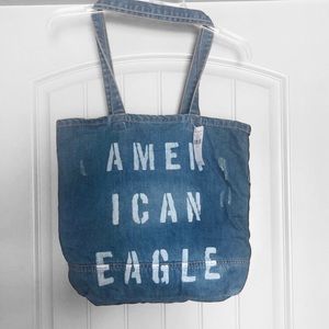 NWT AE Denim Distressed Shoulder/Tote Bag